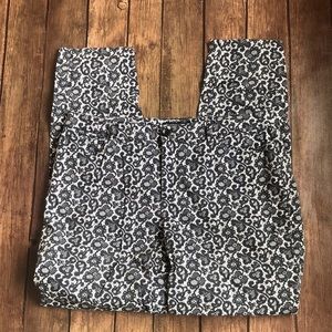 Peace of Cloth Black/White Floral Pants Sz 12